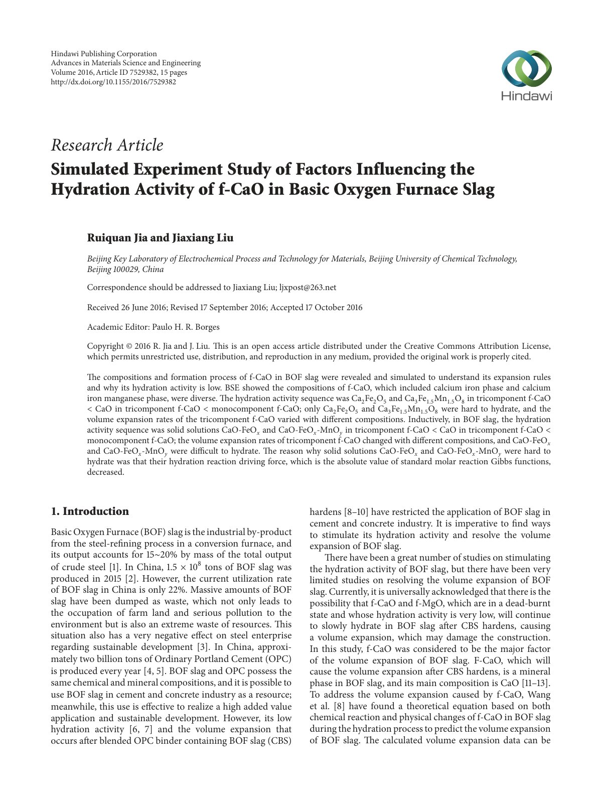First page of Simulated Experiment Study of Factors In