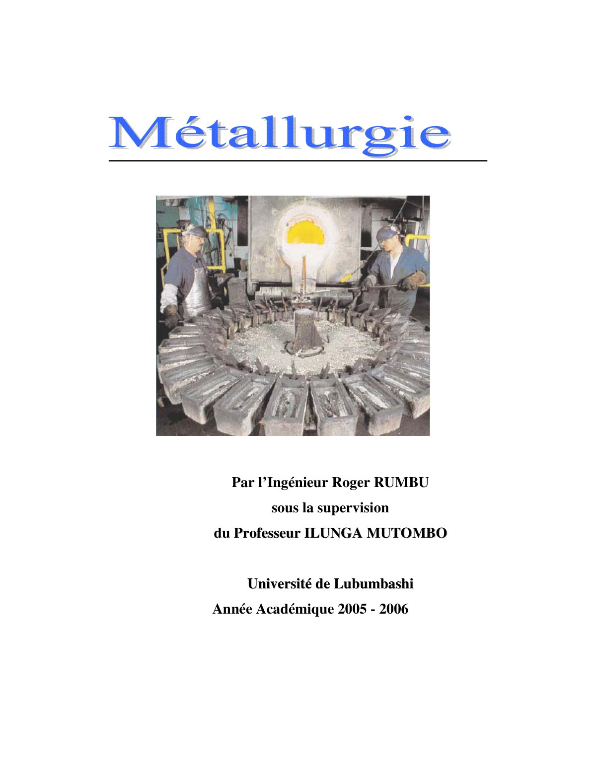 First page of Procédés de métallurgie extractive