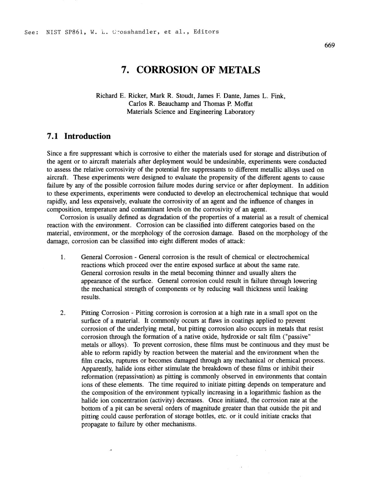 First page of Corrosion of Metals