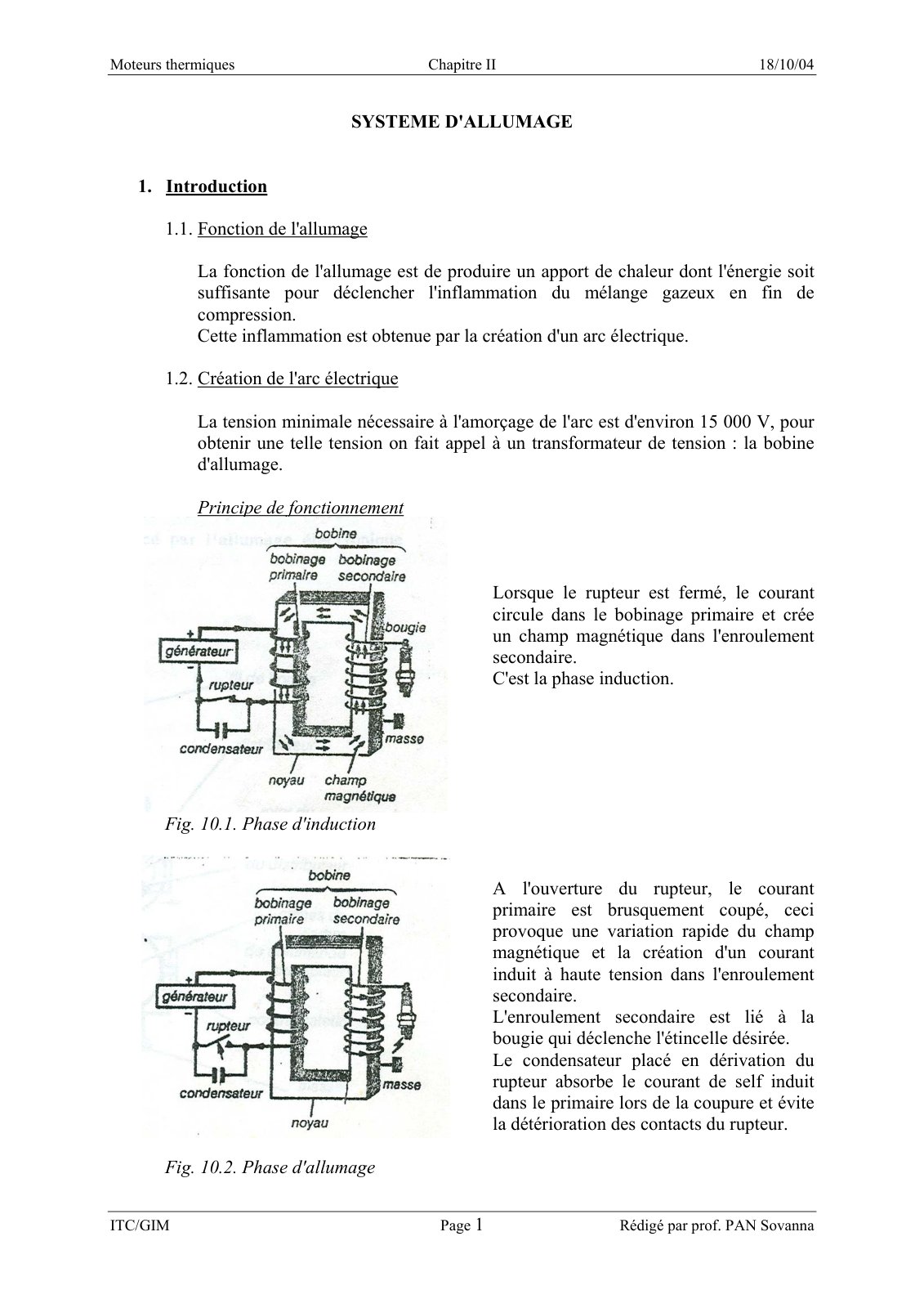 First page of systeme allumage 3