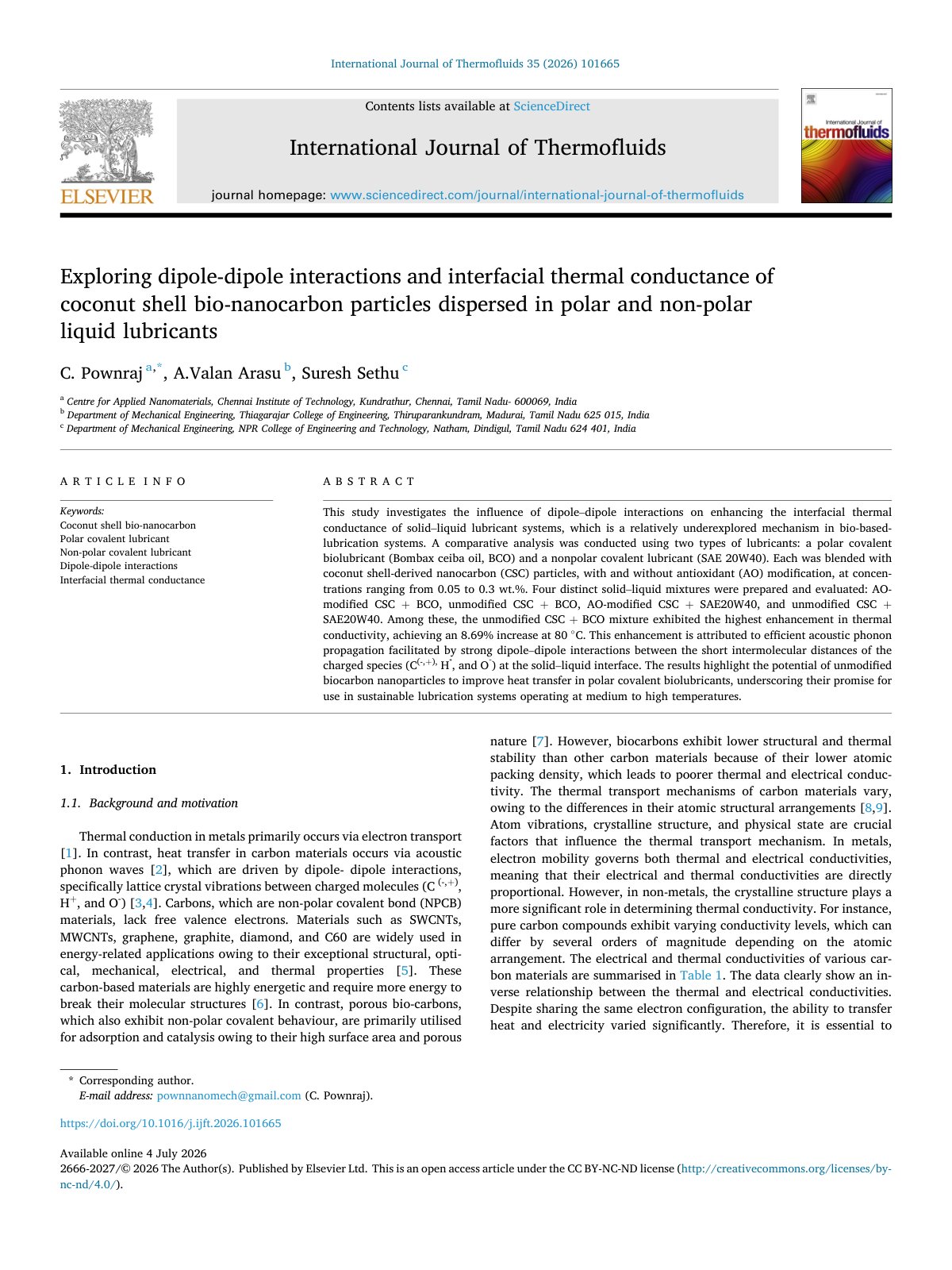 First page of Exploring dipole dipole interactions and interfacial therm 2026 Internationa