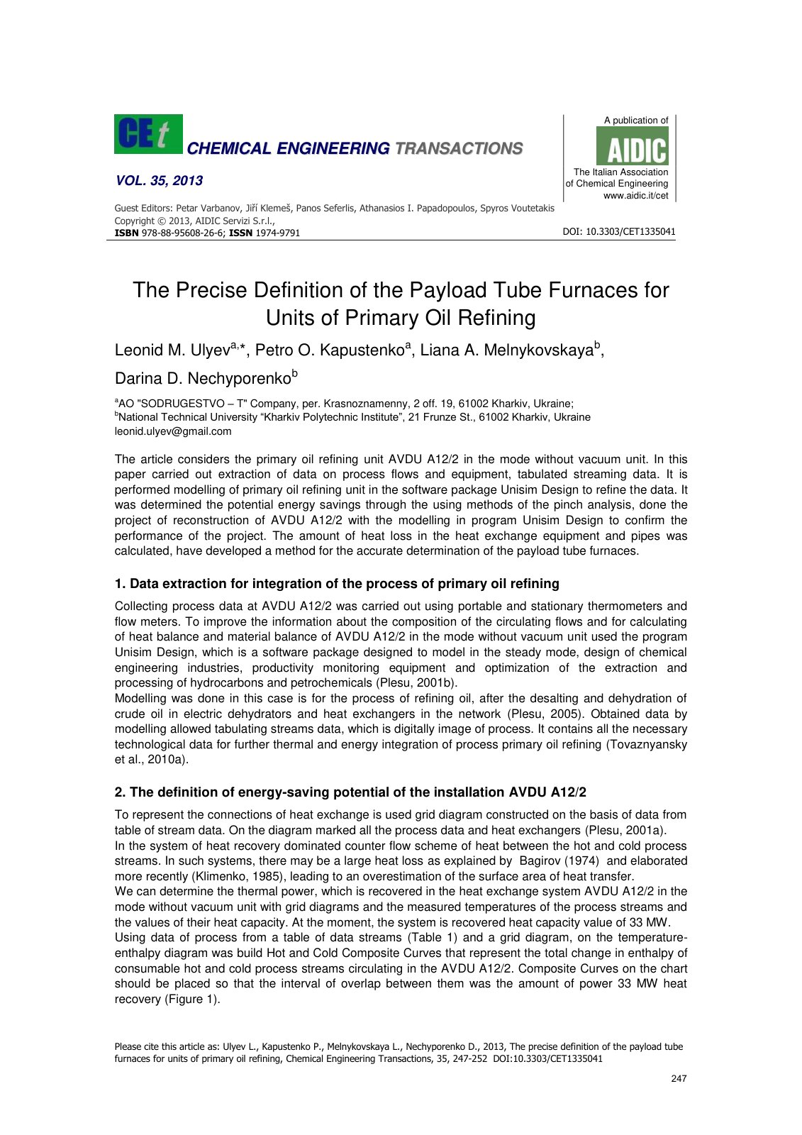 First page of The precise definition of the payload tu
