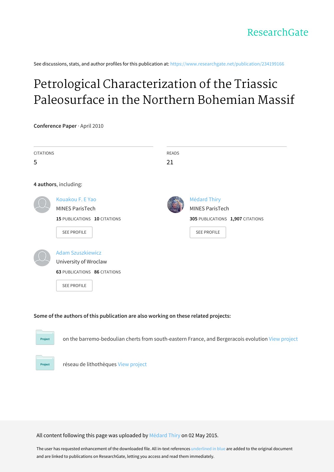 First page of Petrological Characterization of the Triassic Paleosurface in the Northern Bohemian Massif