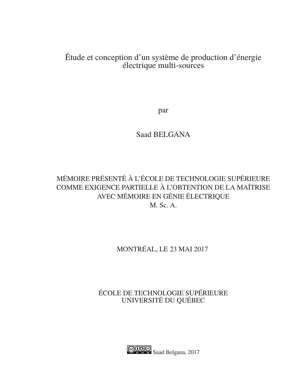 First page of BELGANA Saad