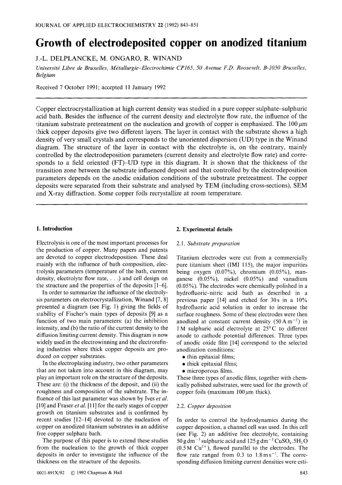 First page of Growth of electrodeposited copper on ano