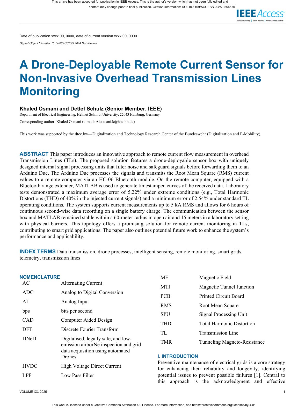 First page of A Drone Deployable Remote Current Sensor for Non I