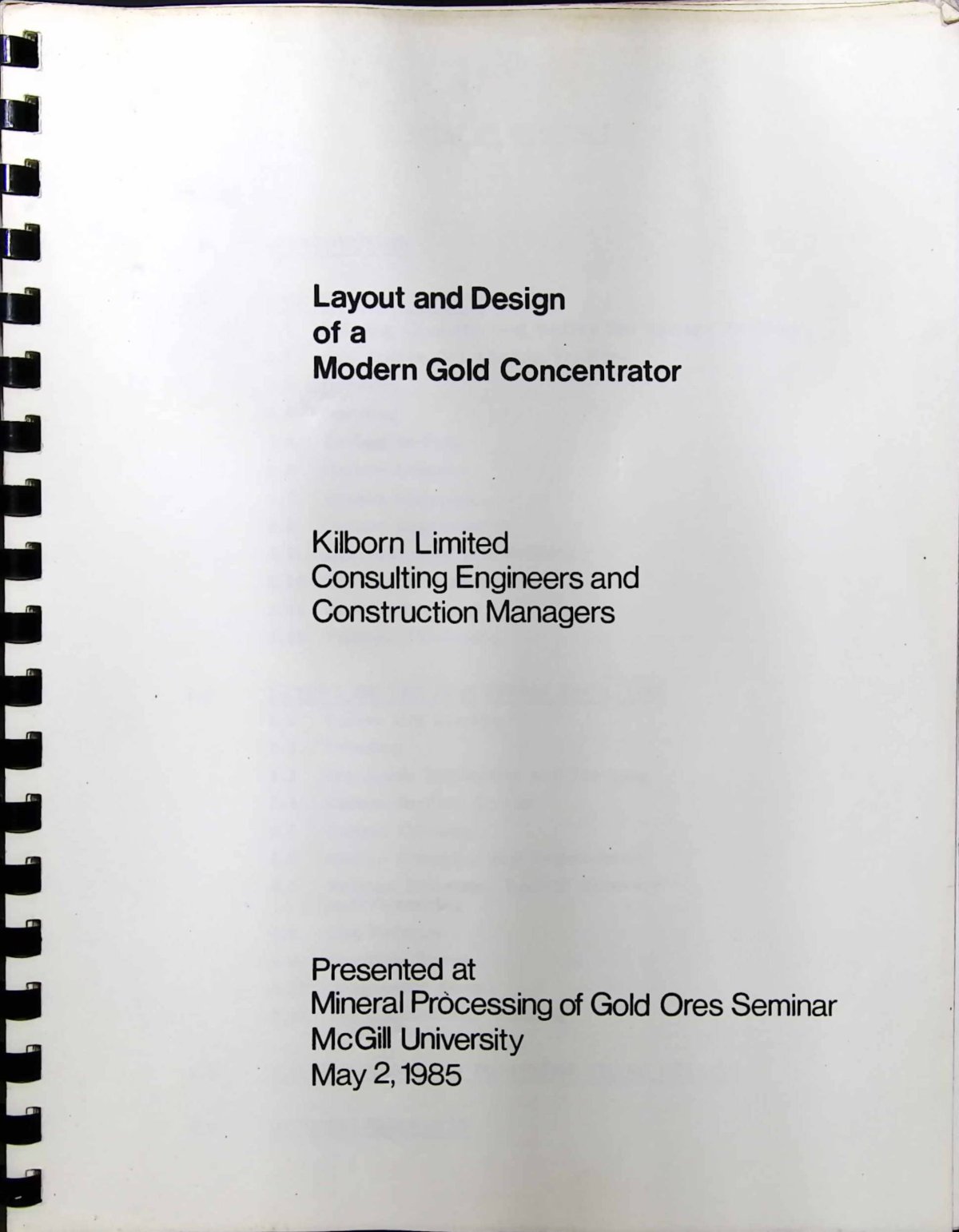 First page of Layout and Design of a Modern Gold Concentrator