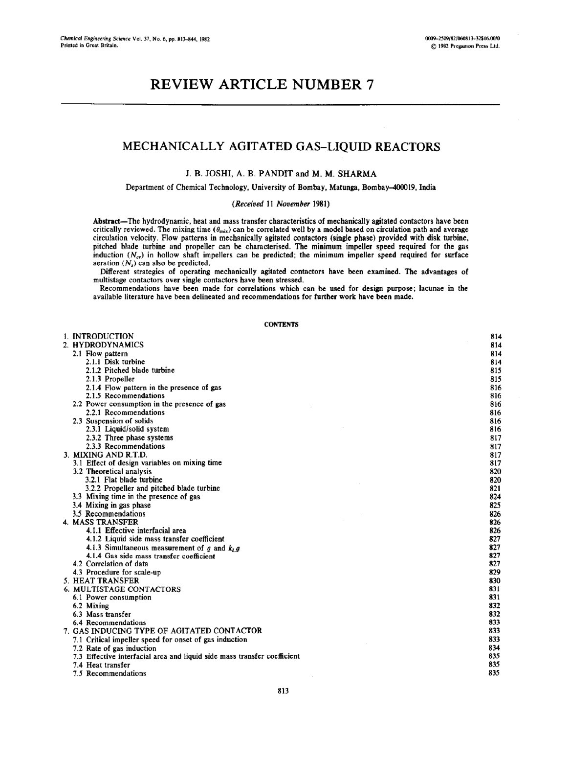 First page of Mechanically Agitated Gas-Liquid Reactors