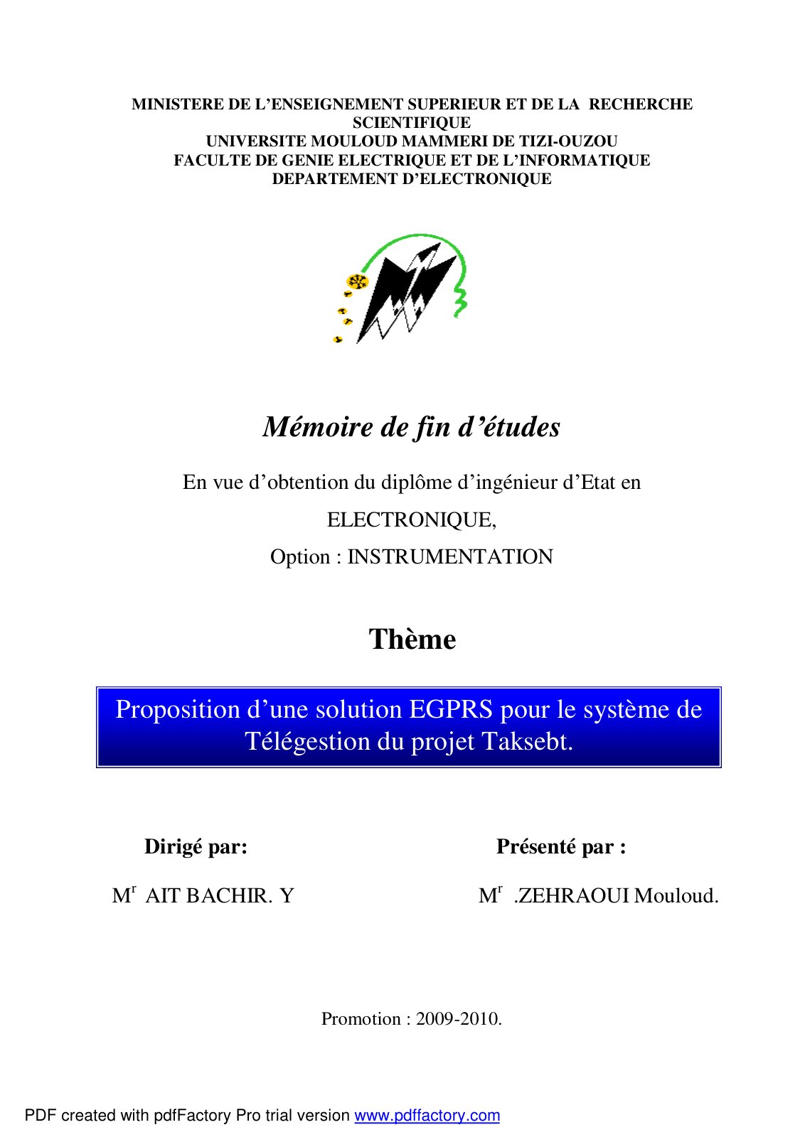 First page of ZehraouiMouloud