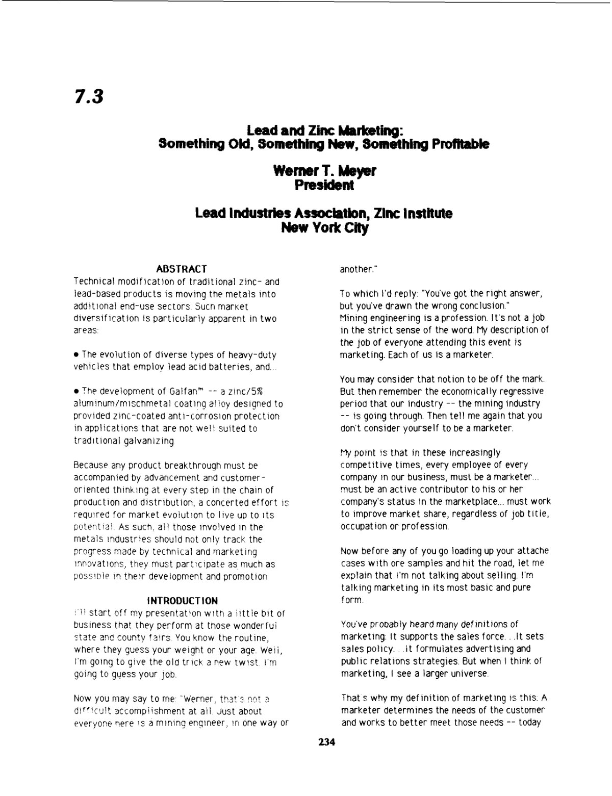 First page of Lead and Zinc Marketing
