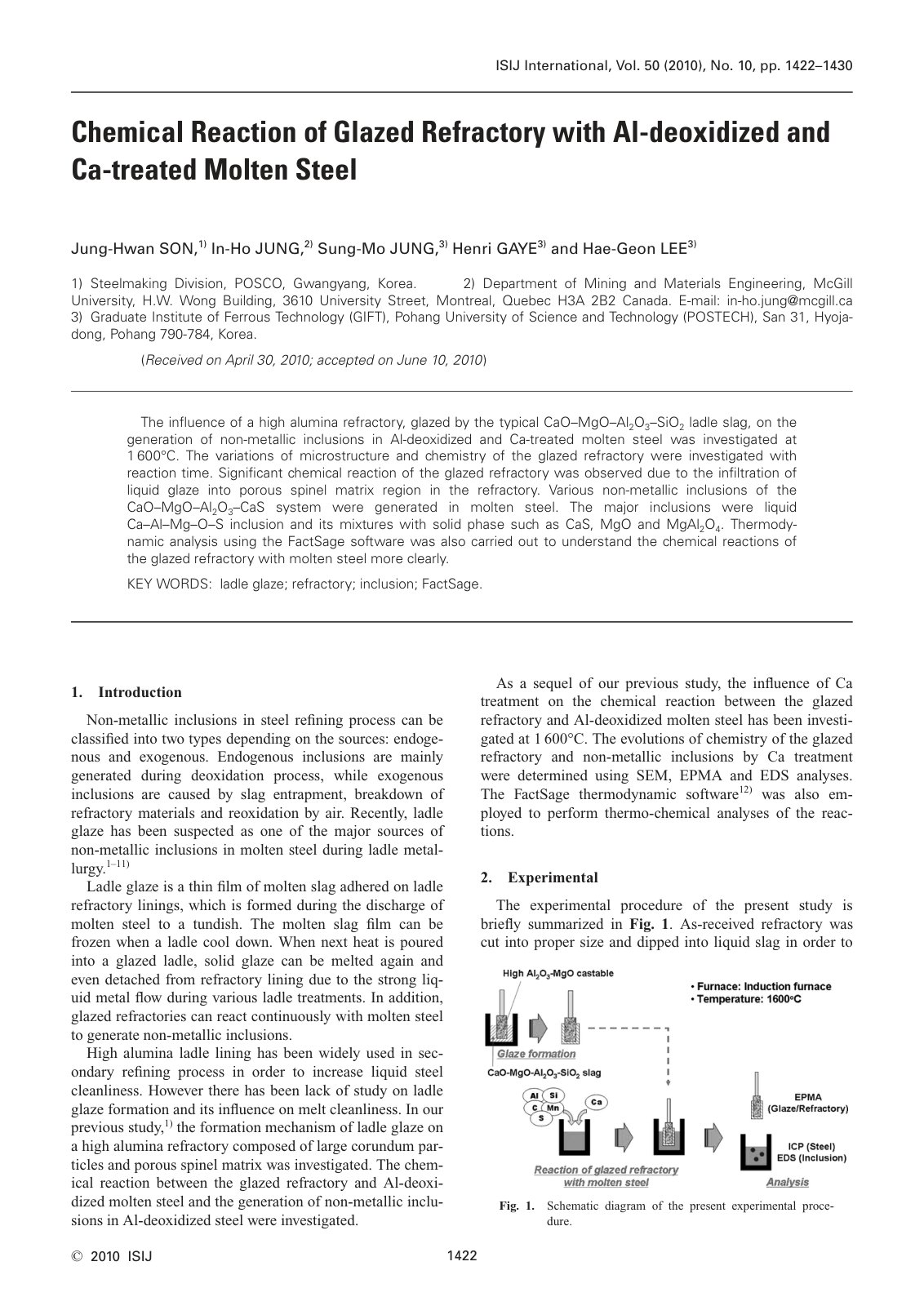First page of Chemical Reaction of Glazed Refractory w