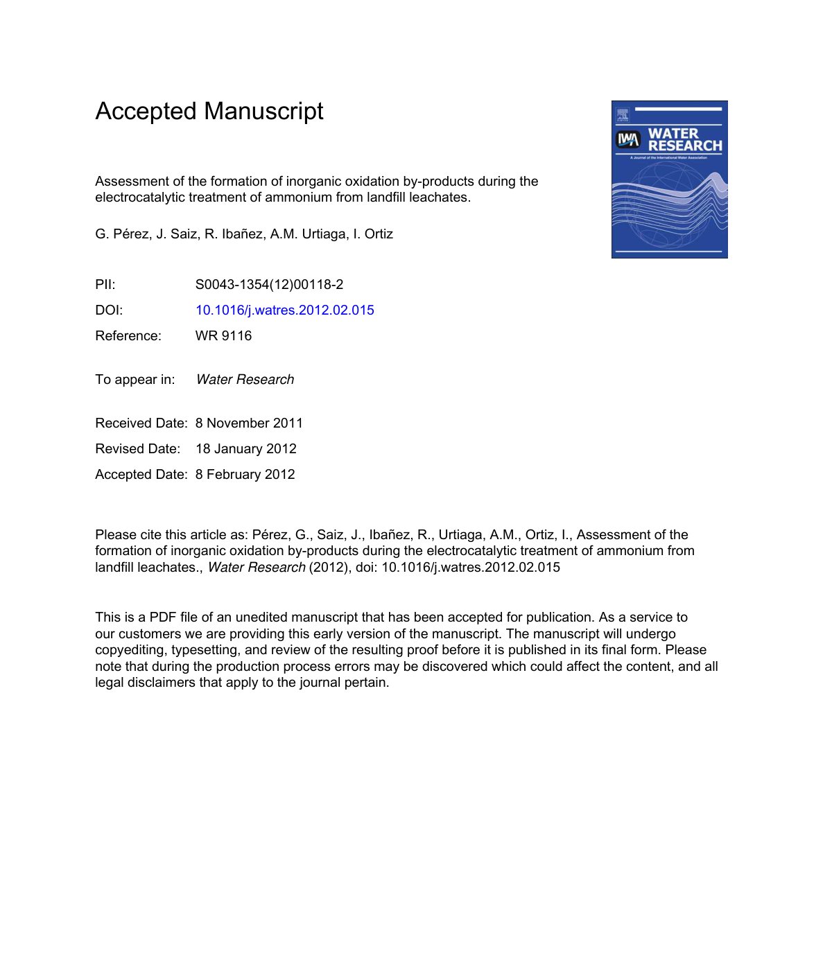 First page of State of the art and review on the treat