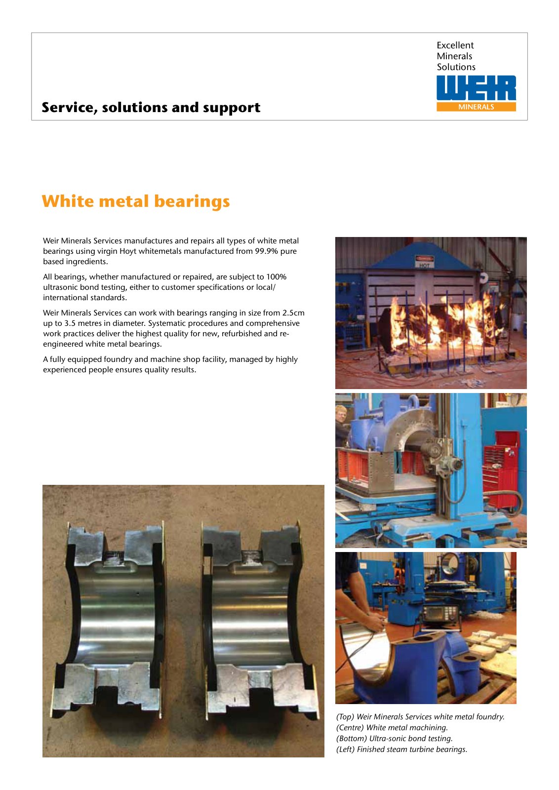 First page of Service solutions & support White metal Bearings PREVIEW