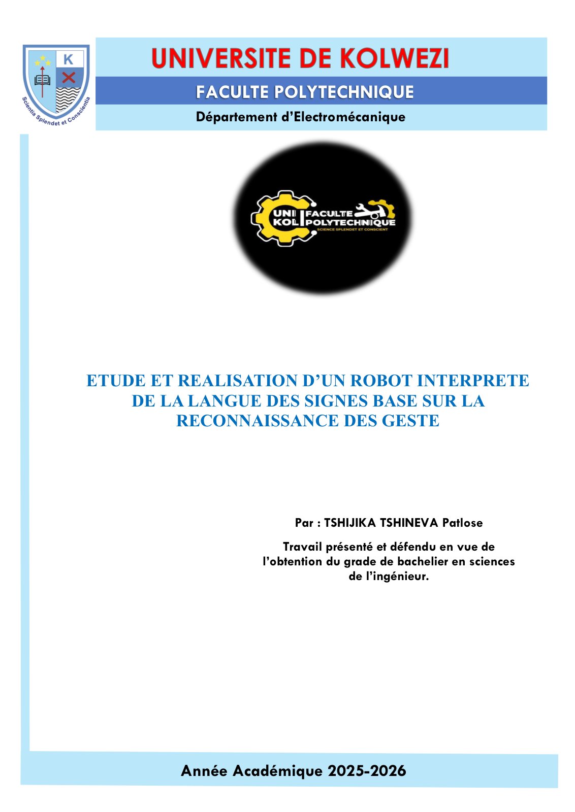 First page of tshijika tshineva patlose BAC 3 ELECTRO (1)