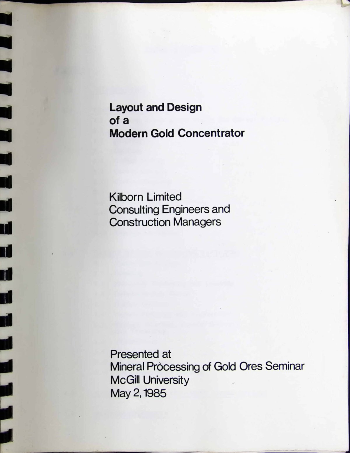 First page of Layout and Design of a Modern Gold Concentrator