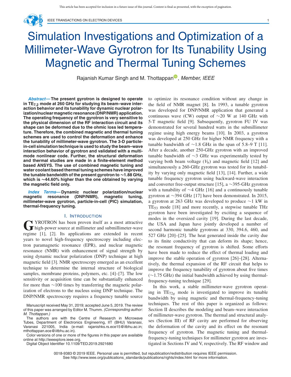First page of Simulation Investigations and Optimizati