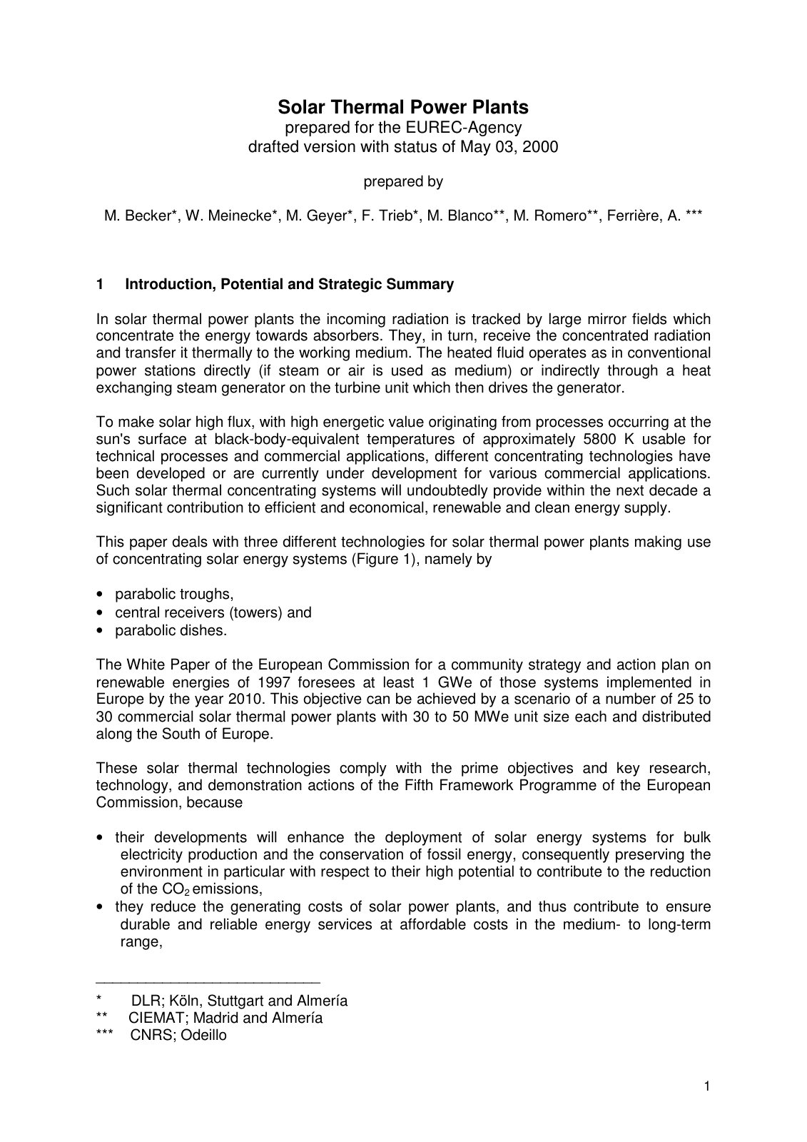 First page of Solar Thermal Power Plants