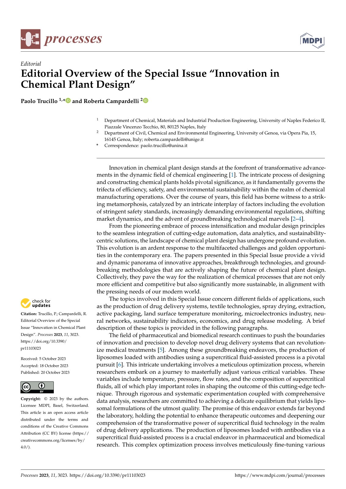 First page of Editorial Overview of the Special Issue