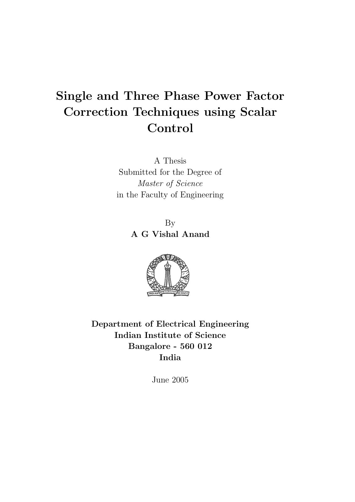 First page of Single and Three Phase Power Factor Corr