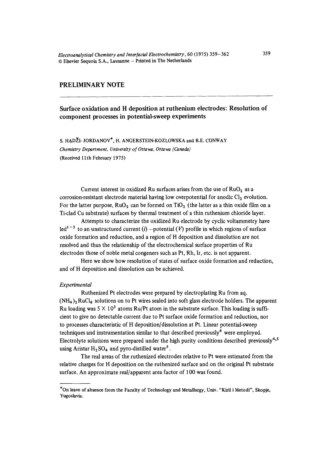 First page of Surface oxidation and H deposition at ru