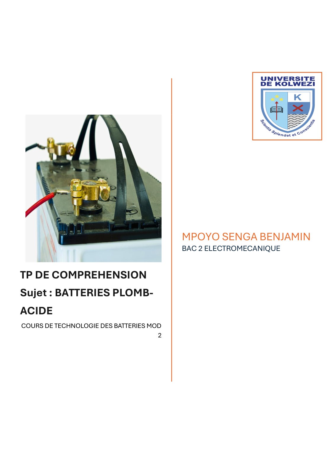First page of TP DE COMPREHENSION sujet