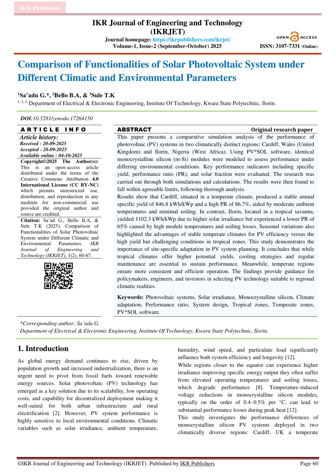 First page of Comparison of Functionalities of Solar P