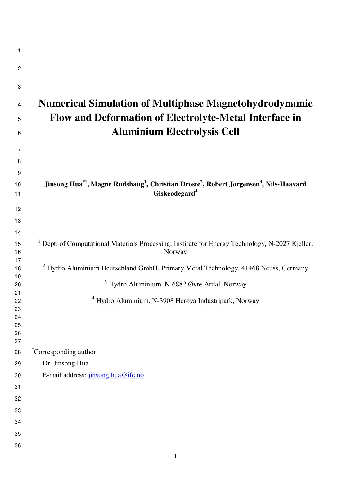 First page of Numerical Simulation of Multiphase Magne