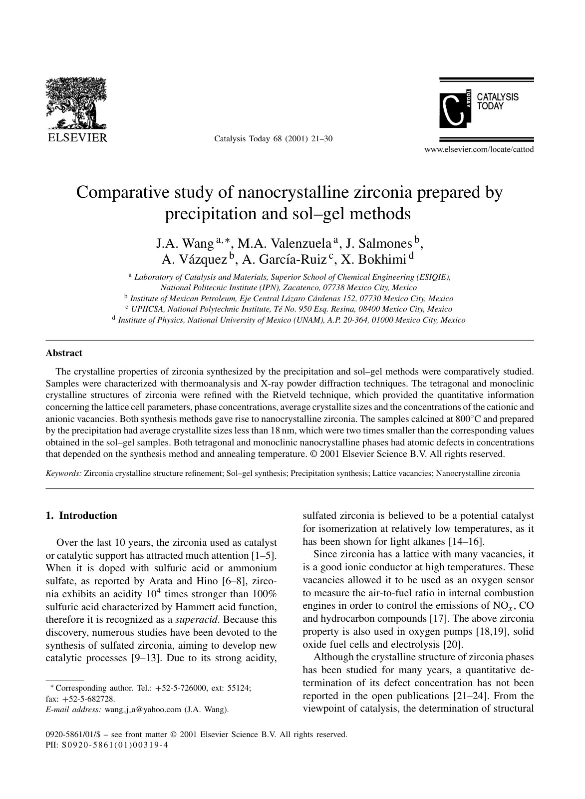 First page of Comparative study of nanocrystalline zir