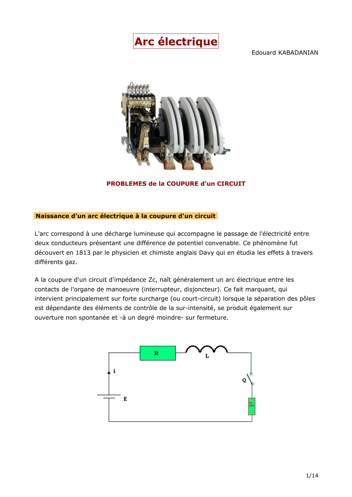 First page of arc electrique (1)