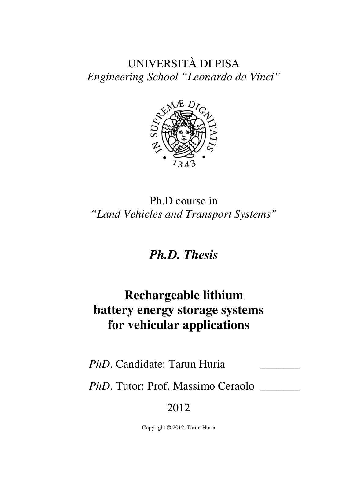 First page of Rechargeable lithium battery energy stor