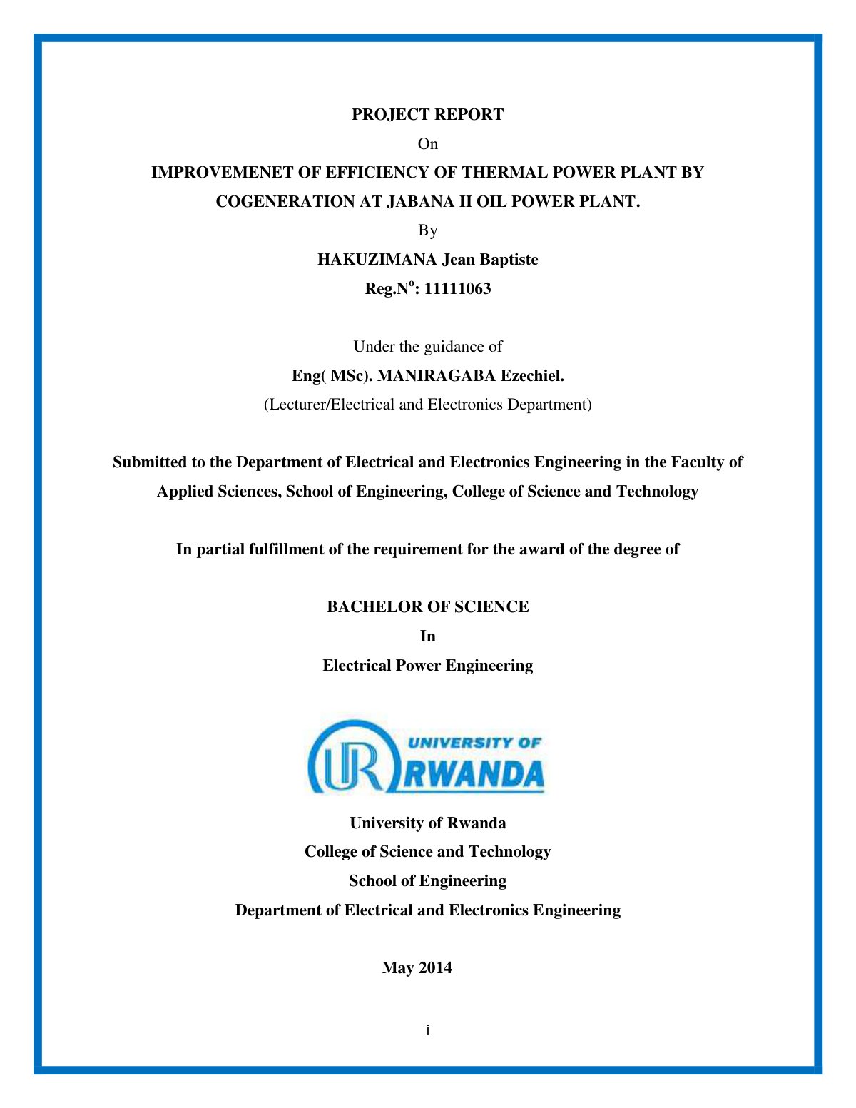 First page of IMPROVEMENET OF EFFICIENCY OF THERMAL PO