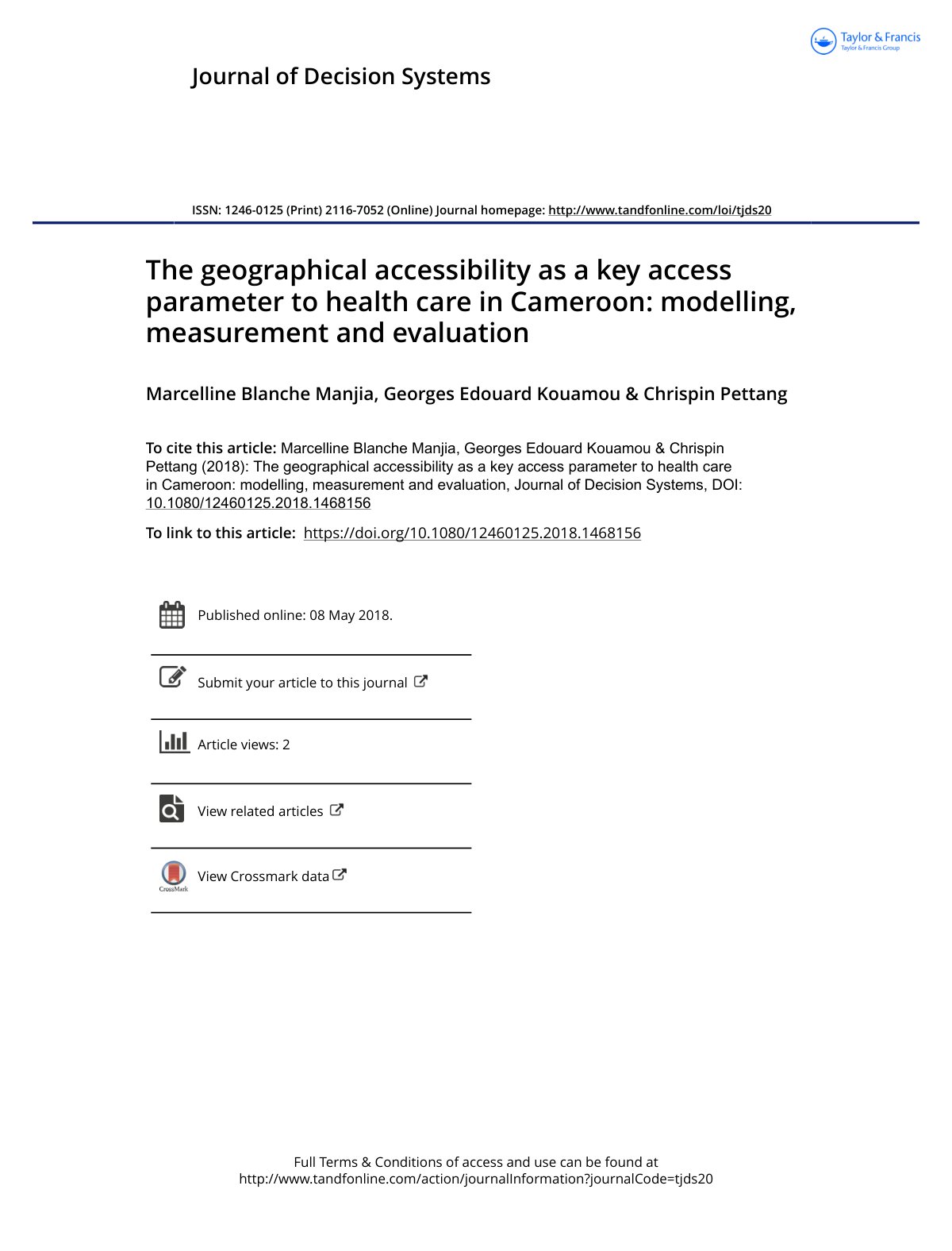 First page of The geographical accessibility as a key