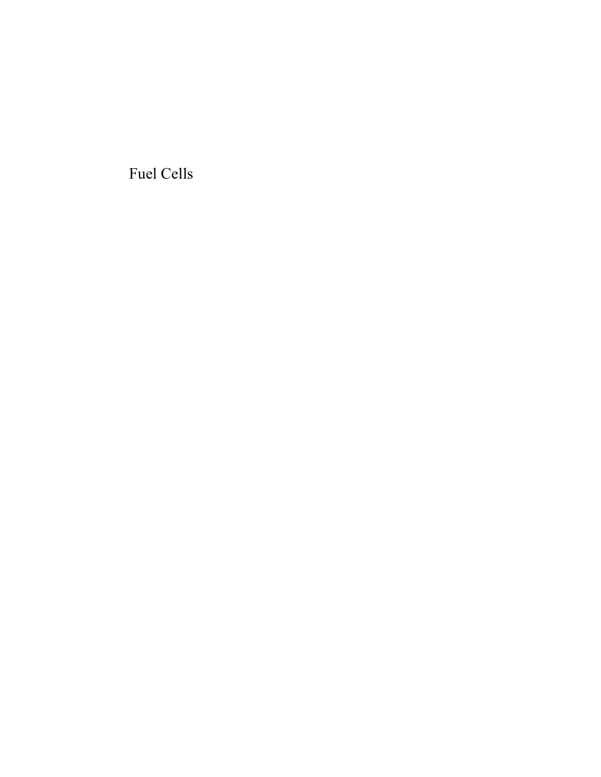 First page of Fuel Cells: From Fundamentals to Applications