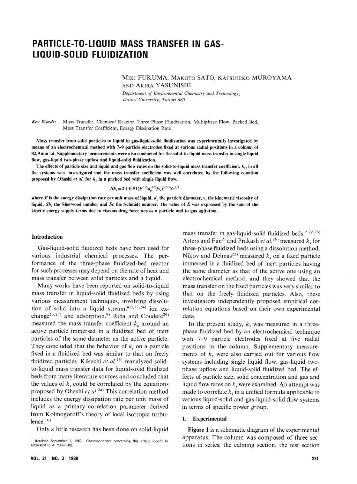 First page of Particle to liquid mass transfer in gas