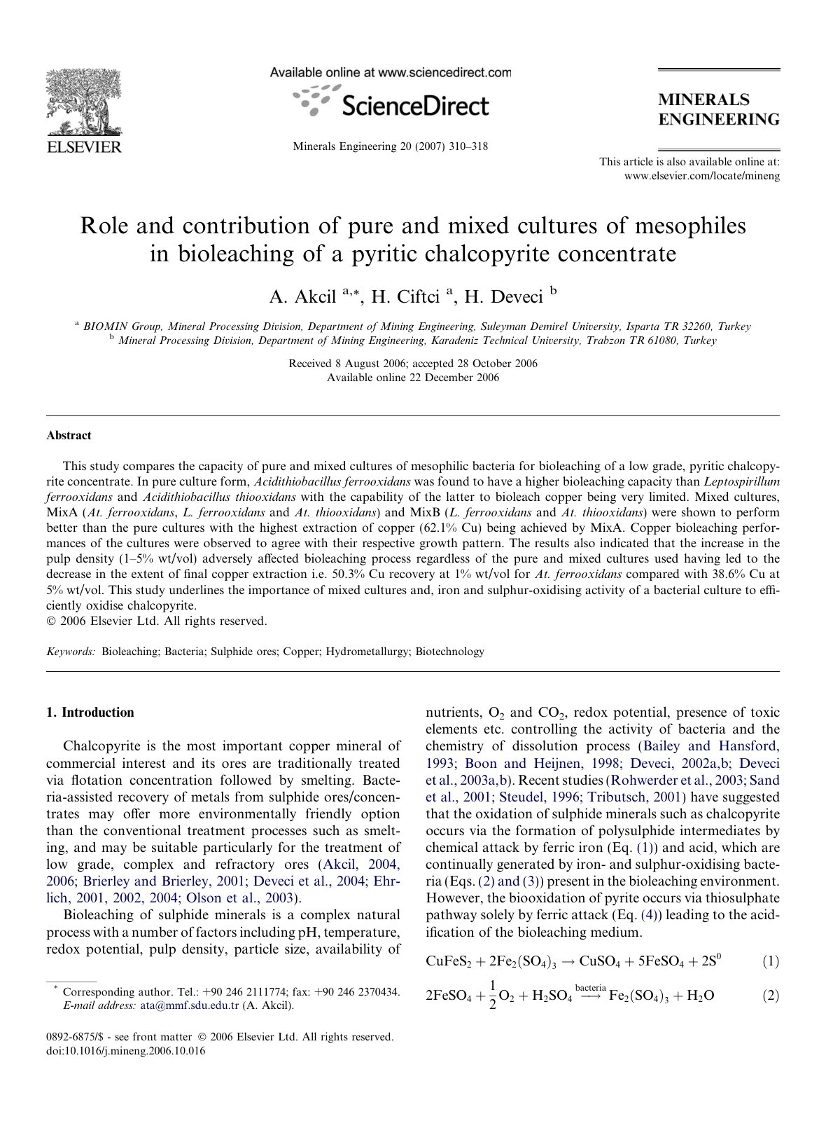 First page of Role and contribution of pure and mixed