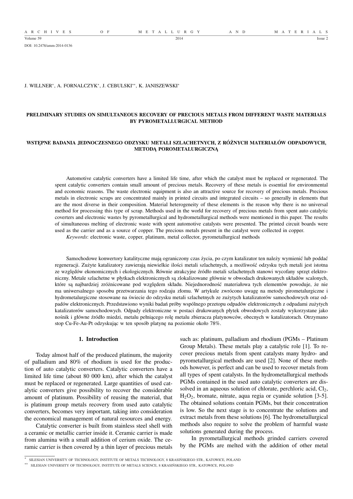 First page of Preliminary Studies on Simultaneous Reco