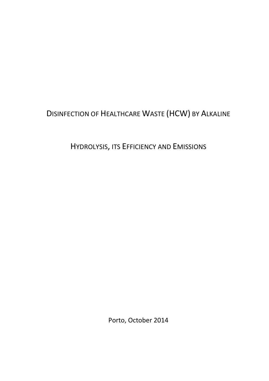 First page of Disinfection of healthcare waste HCW by