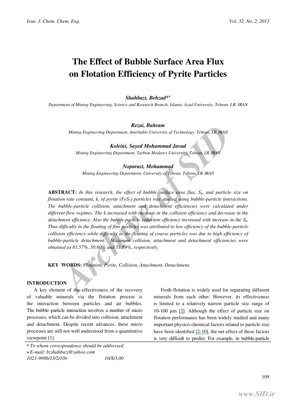 First page of The Effect of Bubble Surface Area Flux o