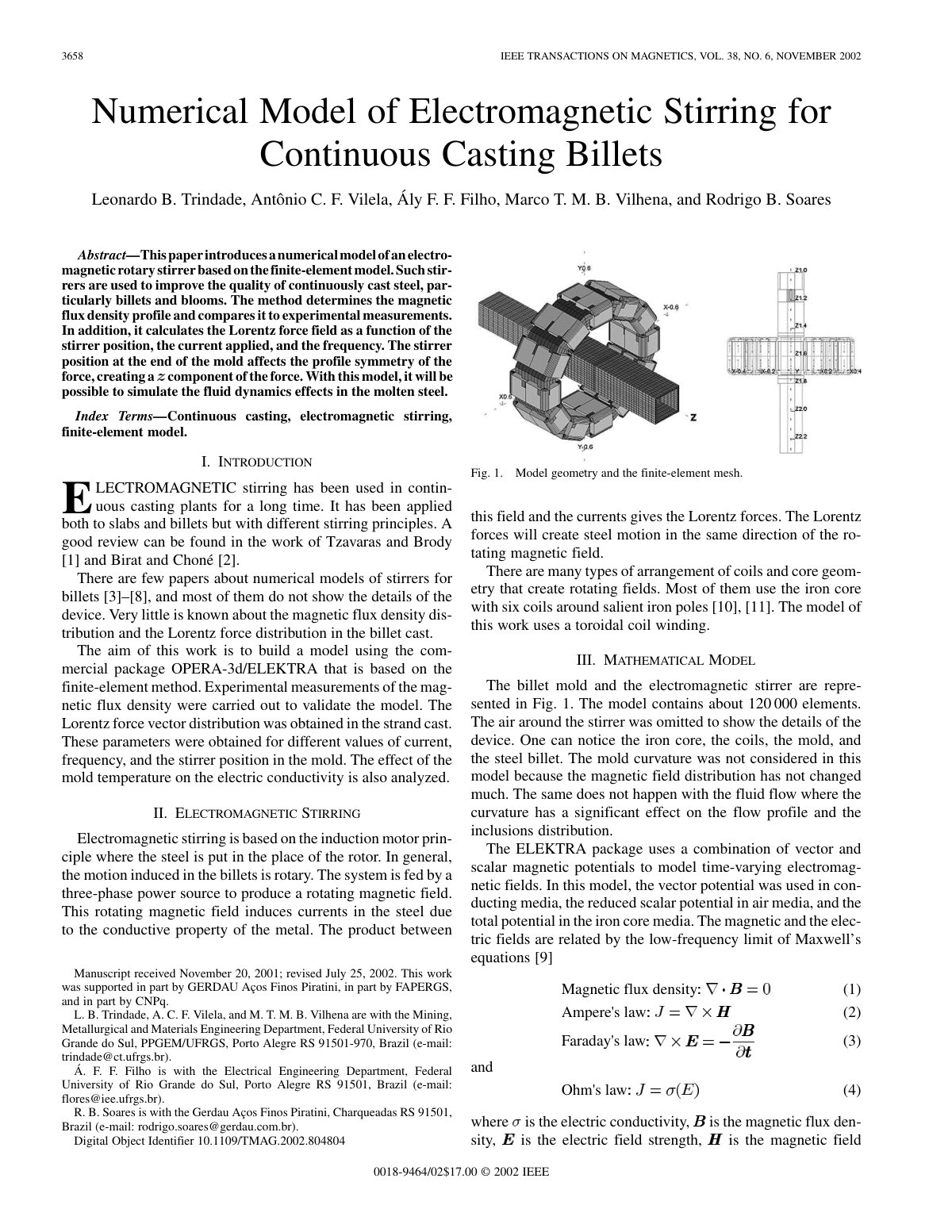 First page of Numerical model of electromagnetic stirr