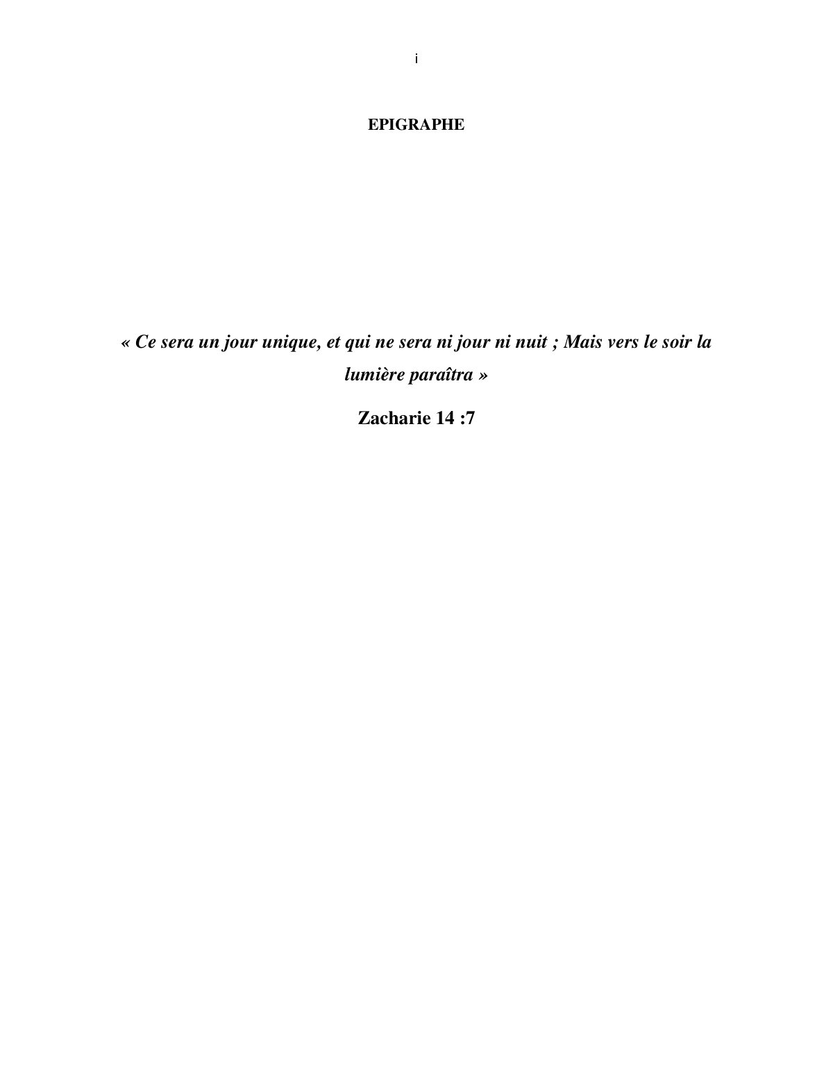 First page of Memoire Ilunga mpanga fortunat