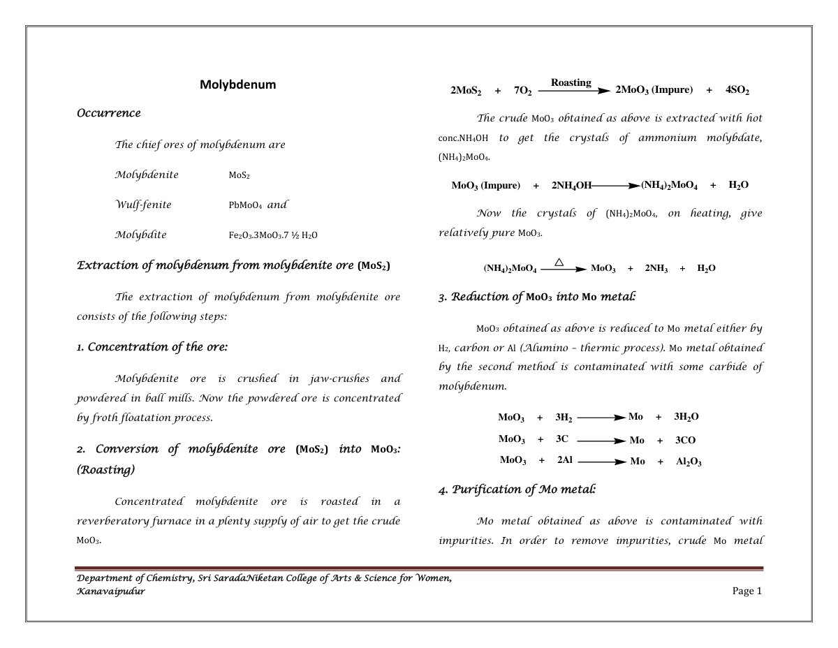 First page of 175038371 Molybdenum