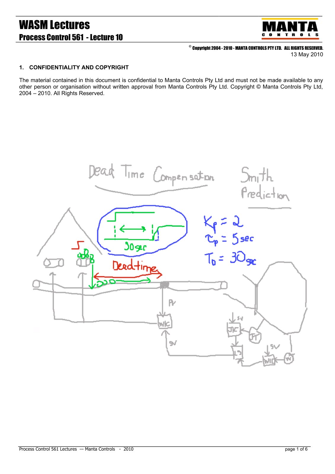 First page of Manta Controls   561   Lecture 10