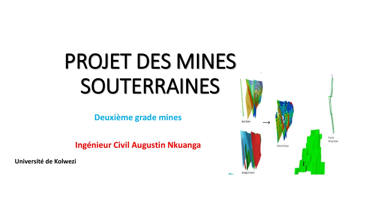 First page of projet mine souterraine SLIDE