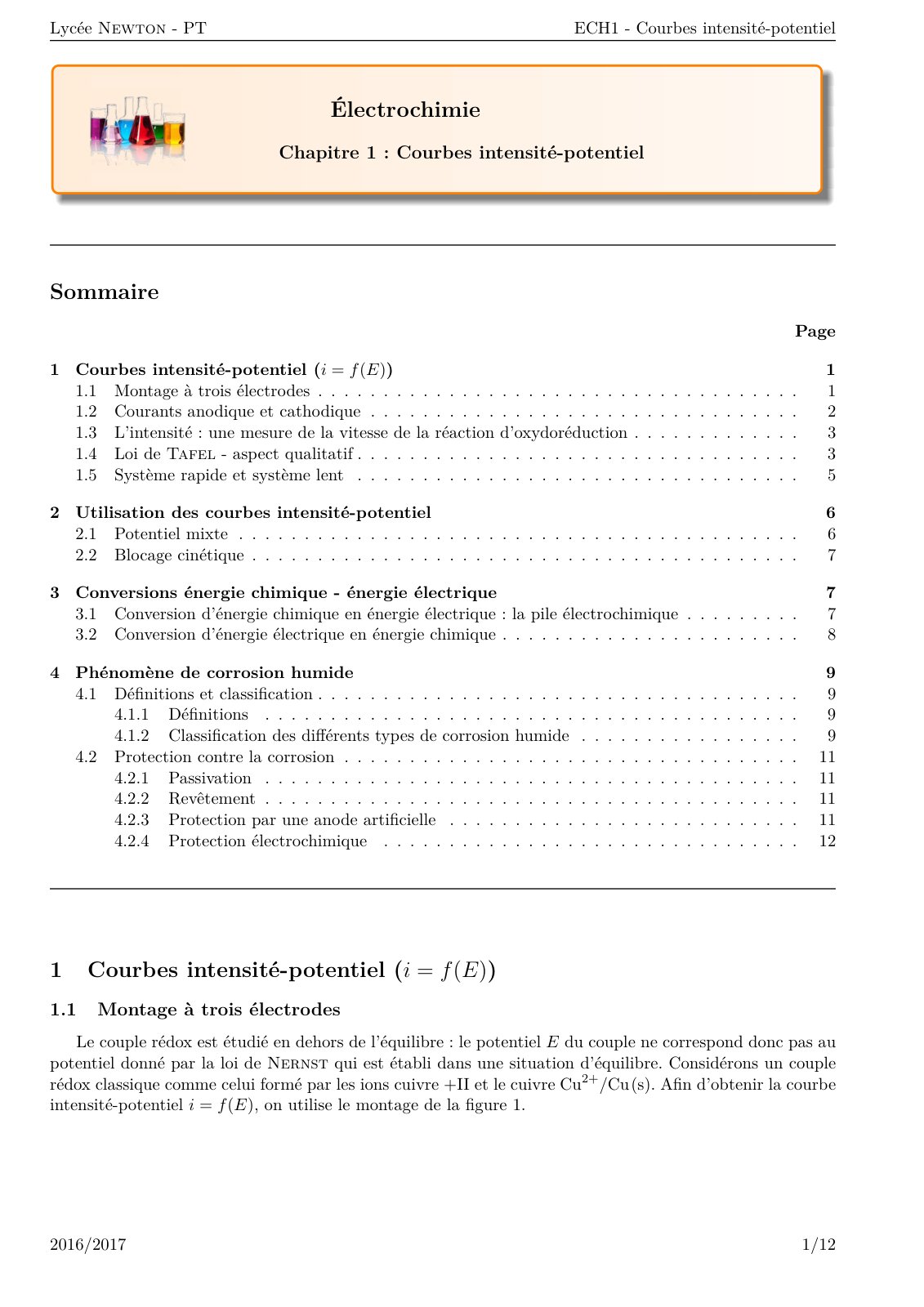 First page of courbes intensite potentiel cours