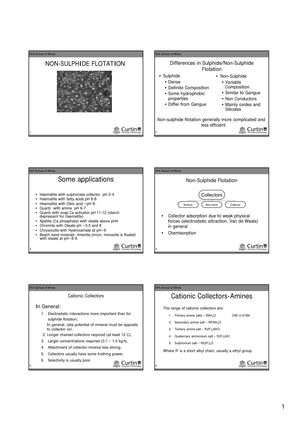 First page of Flotation of Non Sulphides   Slides