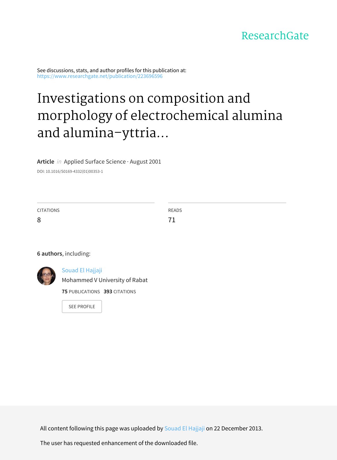 First page of Investigations on composition and morpho