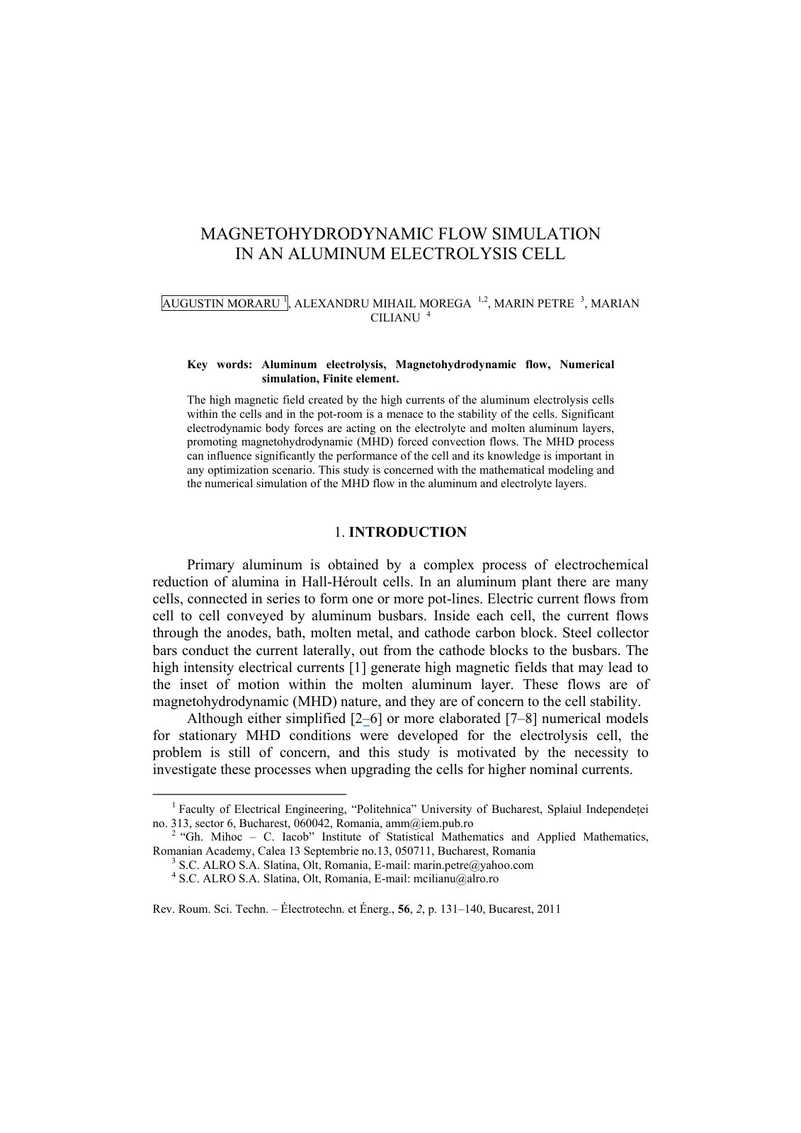 First page of Magnetohydrodynamic Flow Simulation in a