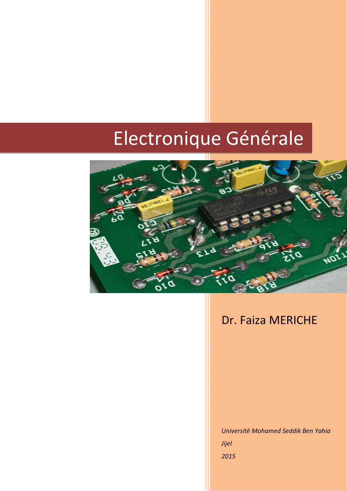 First page of Electronique Générale