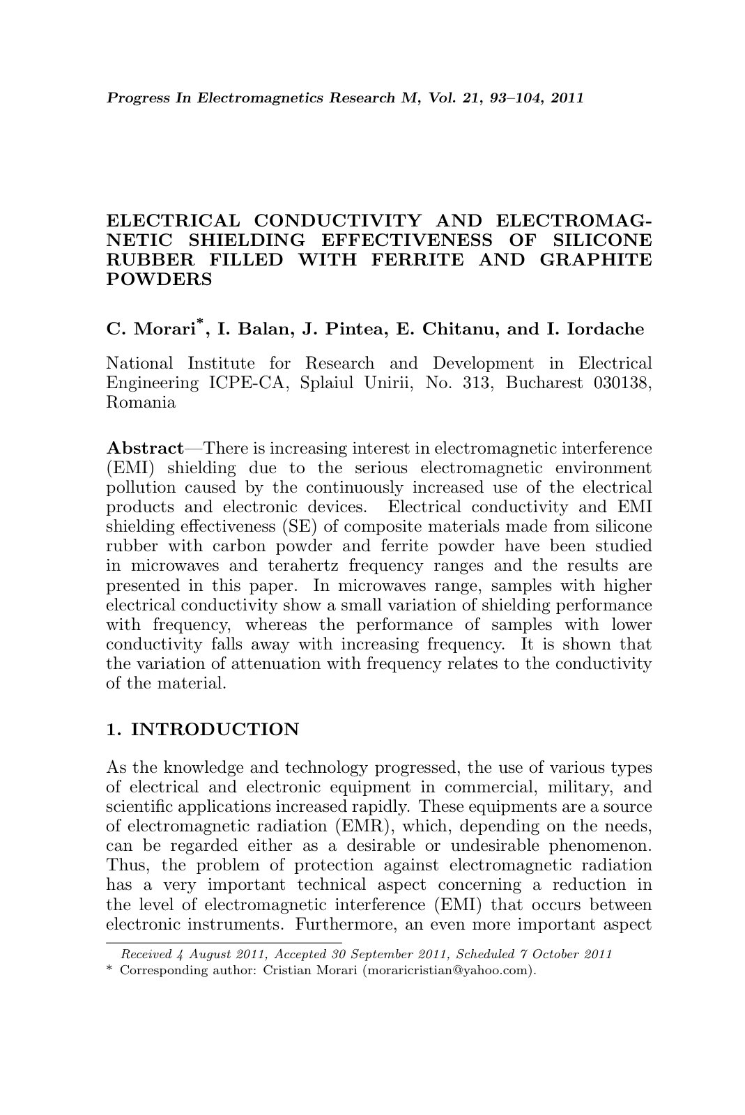First page of Electrical conductivity and electromagne
