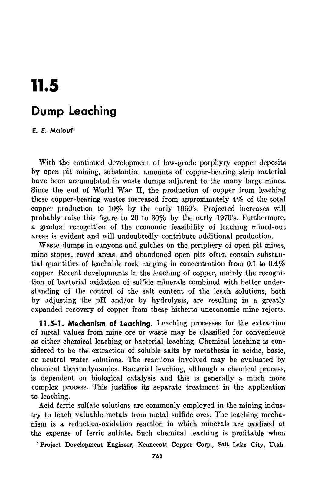 First page of Dump Leaching